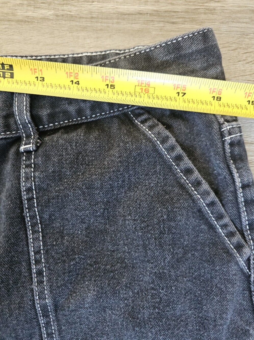 Manfinity Black Contrast Stitch Cargo Jeans XXL - Picture 8 of 15